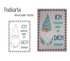 Postkarte - Winterzauber Wichtel ".. an Dich gedacht"
